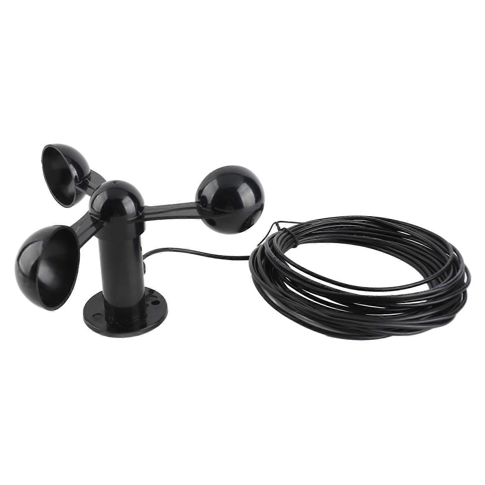 Anemometer Sensor Speeds Cup with 8M Waterproof Cable 4cm Mounting Hole Anti Interference 3 Cups Wind Speed Detector for Outdoor 0‑3.8v