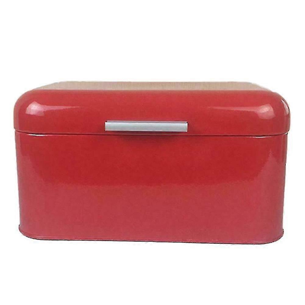 Metal Bread Box Storage Case European Style Retro Kitchen Container Solid Color