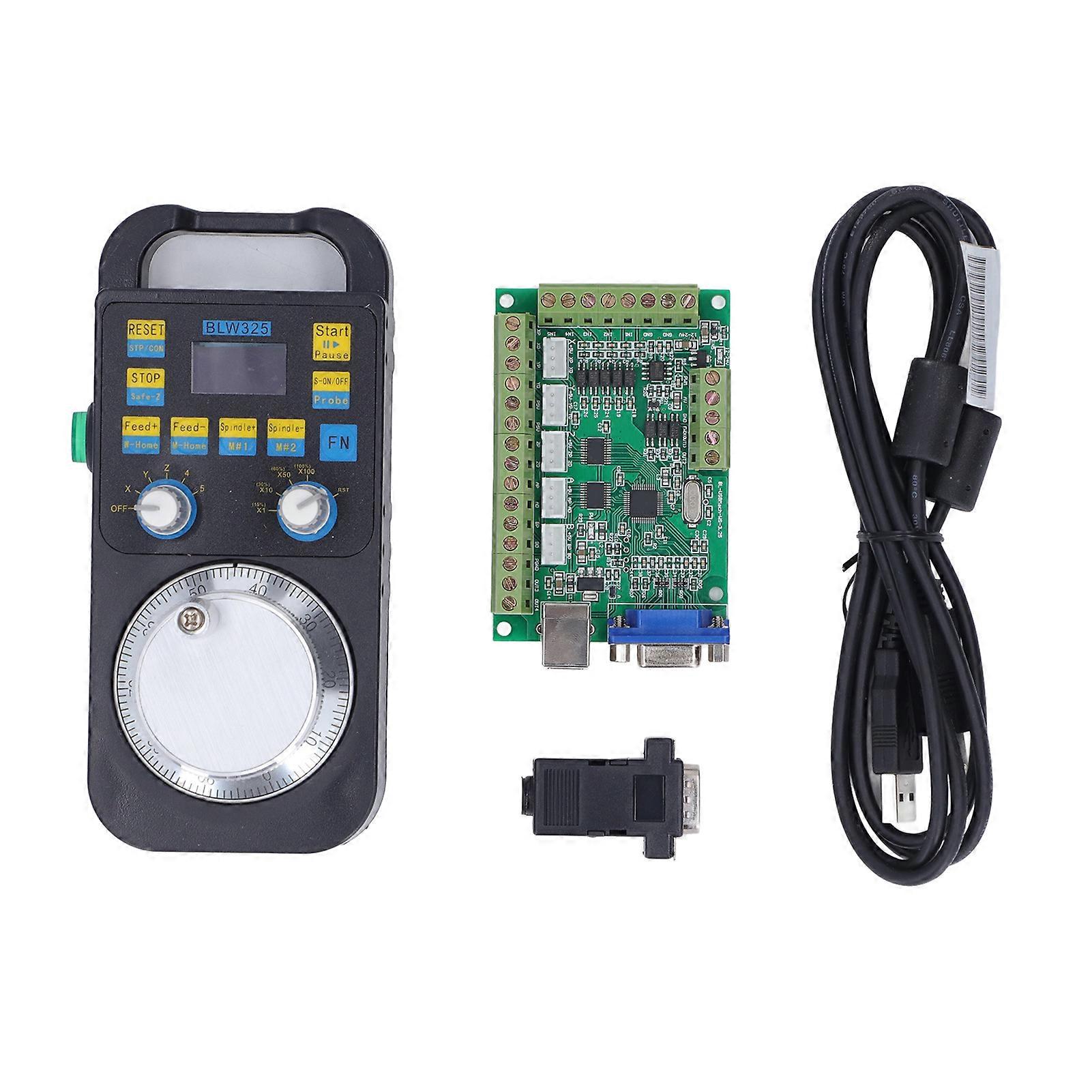 CNC Interface Adapter Board Set 14 Output Ports with Aluminum Alloy MPG Controller for MACH3 12-24V