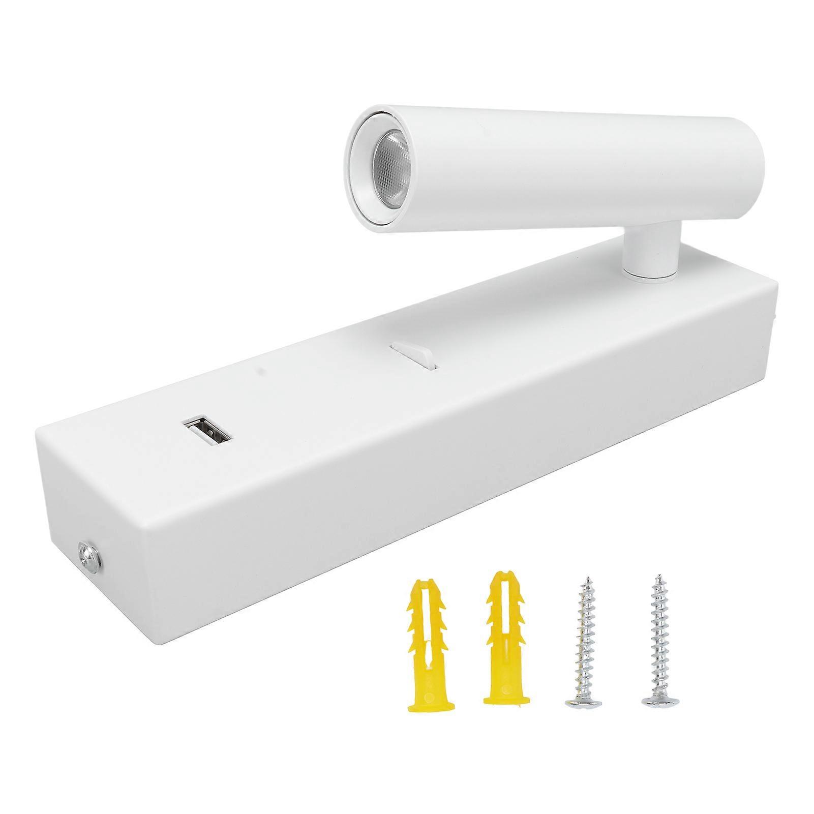 Wall Mounted Reading Light Adjustable Angle Plug in Minimalist LED Wall Lamp with Switch USB Output