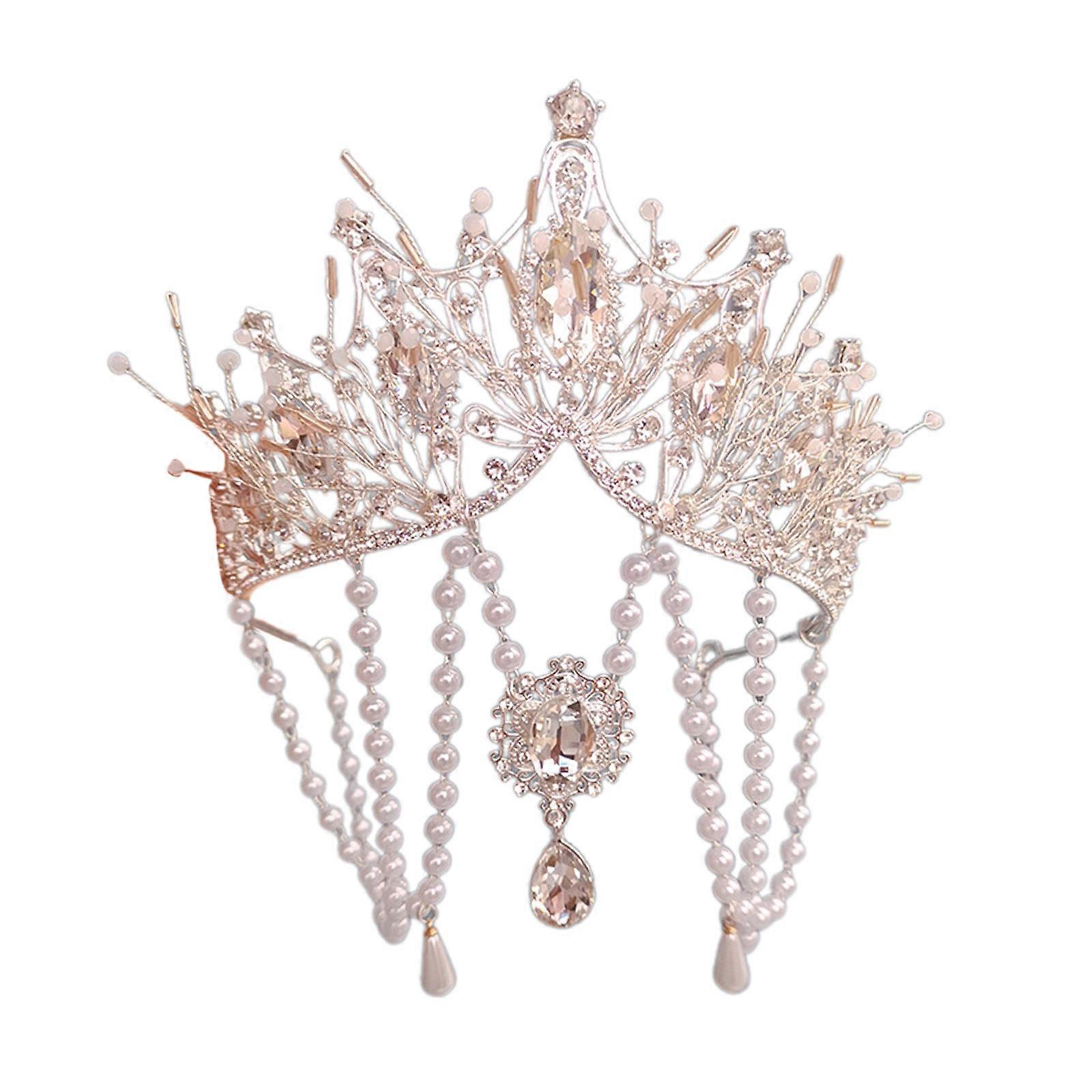 Exotic Princesses Tassels Crowns Mysterious Elegant Headpiece Queen Headbands for Unique Styles Enthusiasts Silver