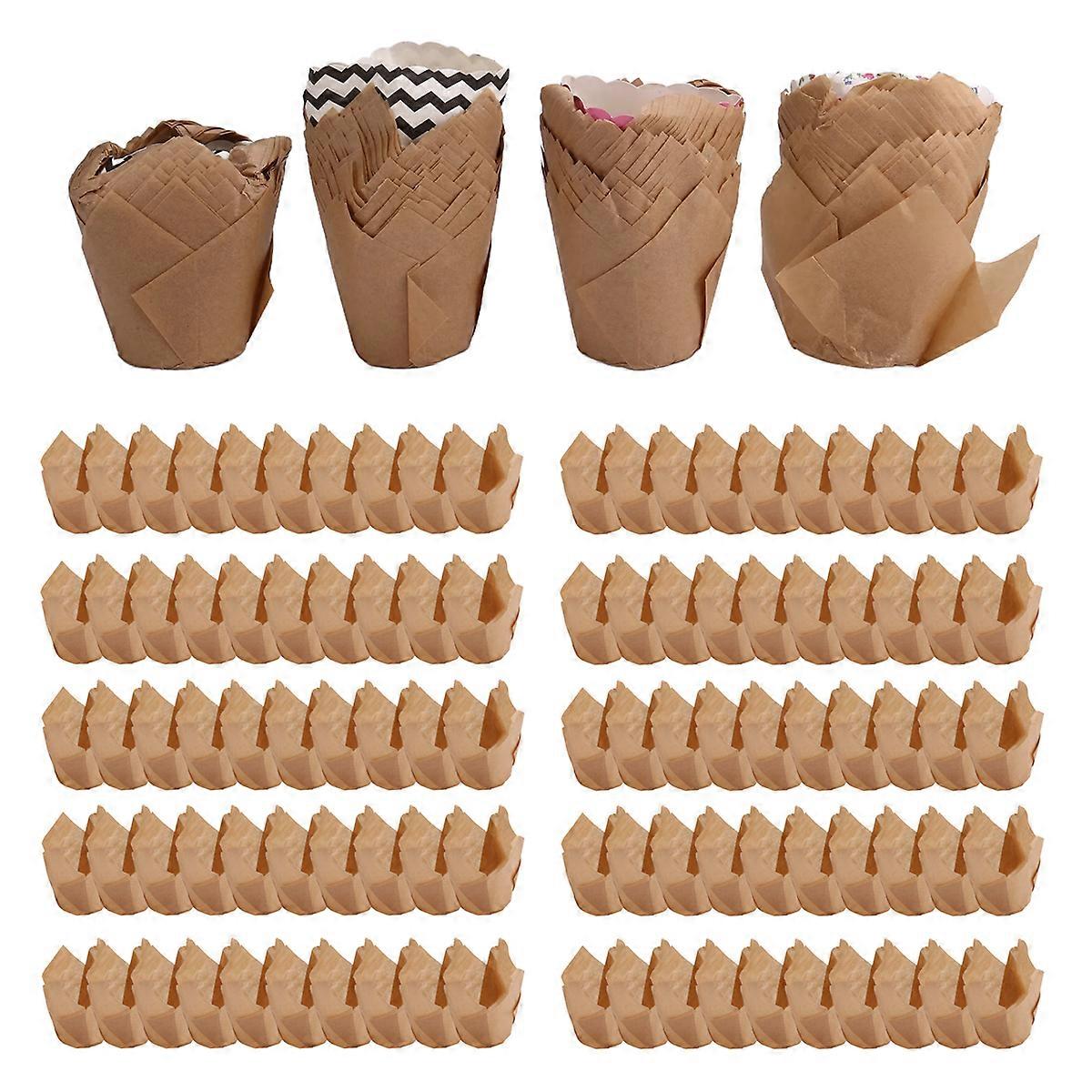 200 Pieces Tulip Cupcake Liner Baking Cups for Weddings and Birthday