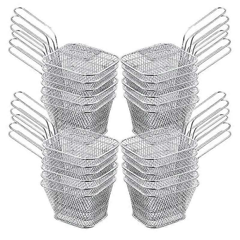 French Fry Holder Deep Fry Basket Mesh Food Basket (Silver)
