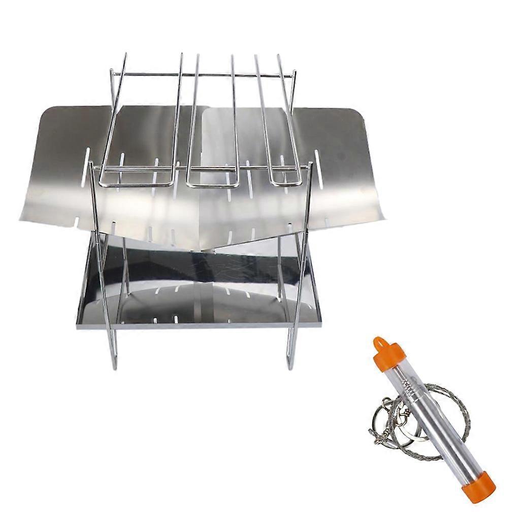 التخييم موقد الخشب شواية قابلة للطي الفولاذ المقاوم للصدأ الحطب Buring Stove Stove للتخييم الطبخ نزهة الشواء S