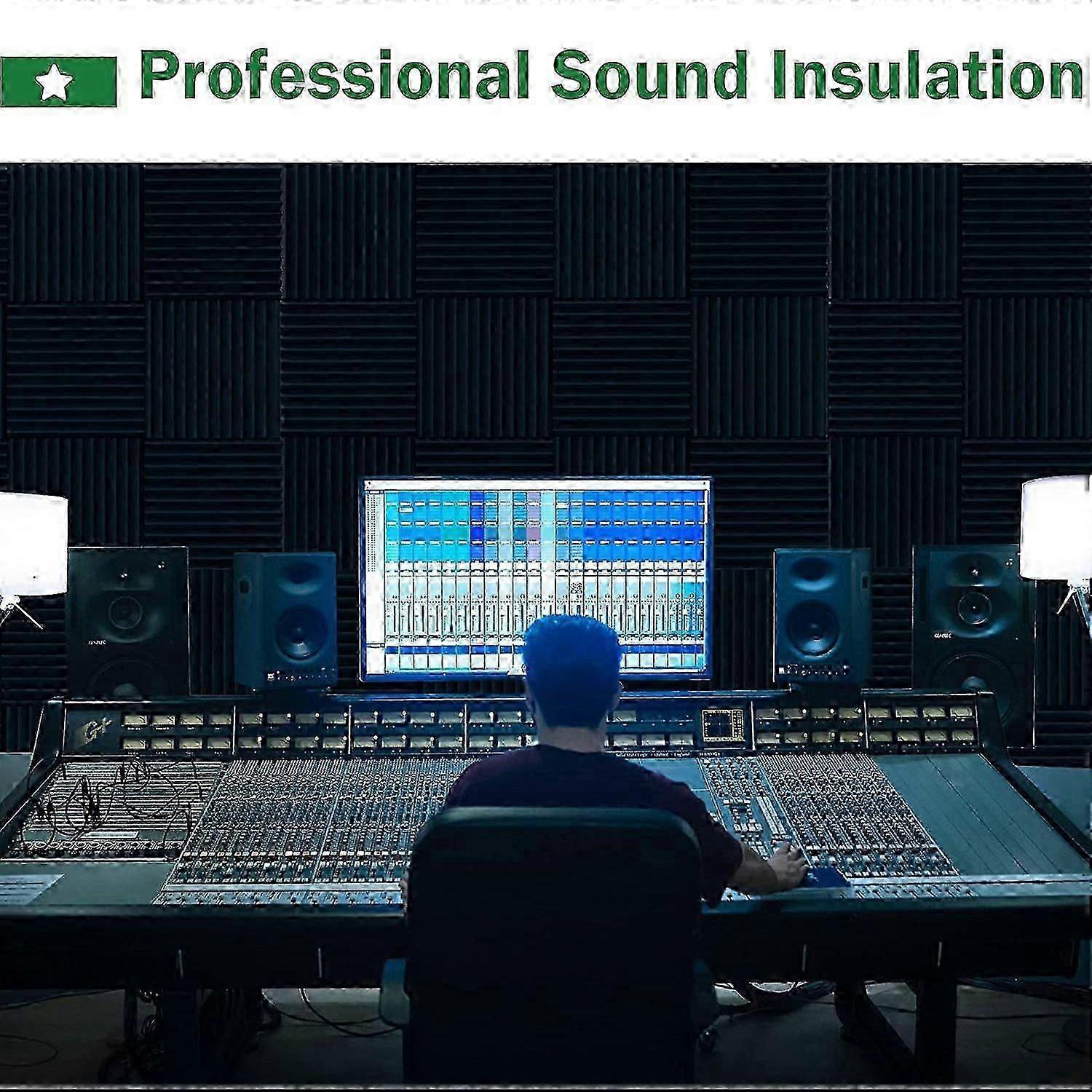 24Pack Sound Proof Foam Panels,Acoustic Foam Panels with High Soundproof,Self Adhesive and Elastici