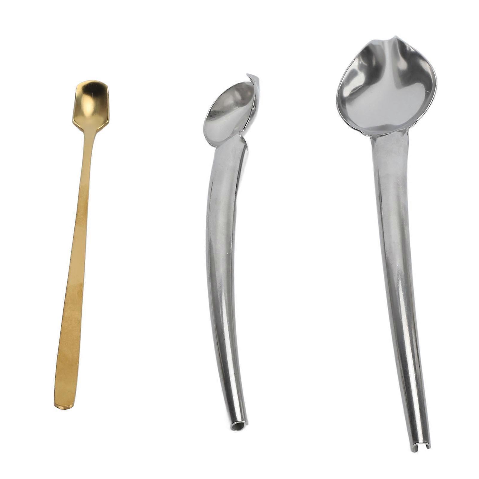 3 pezzi di cucina disegno cucchiai decorativi multiuso in acciaio inossidabile chef pittura set per piatti torte caffè