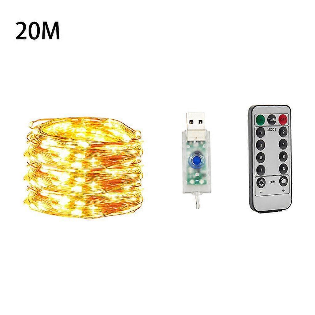 LED Star Light with 8 Lighting Modes Christmas Decor USB Copper Wire Lamp String