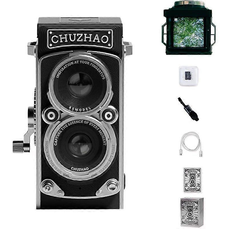 CHUZHAO Retro Mini Digital Camera - 4K Autofocus Twin-Lens Vintage Camera