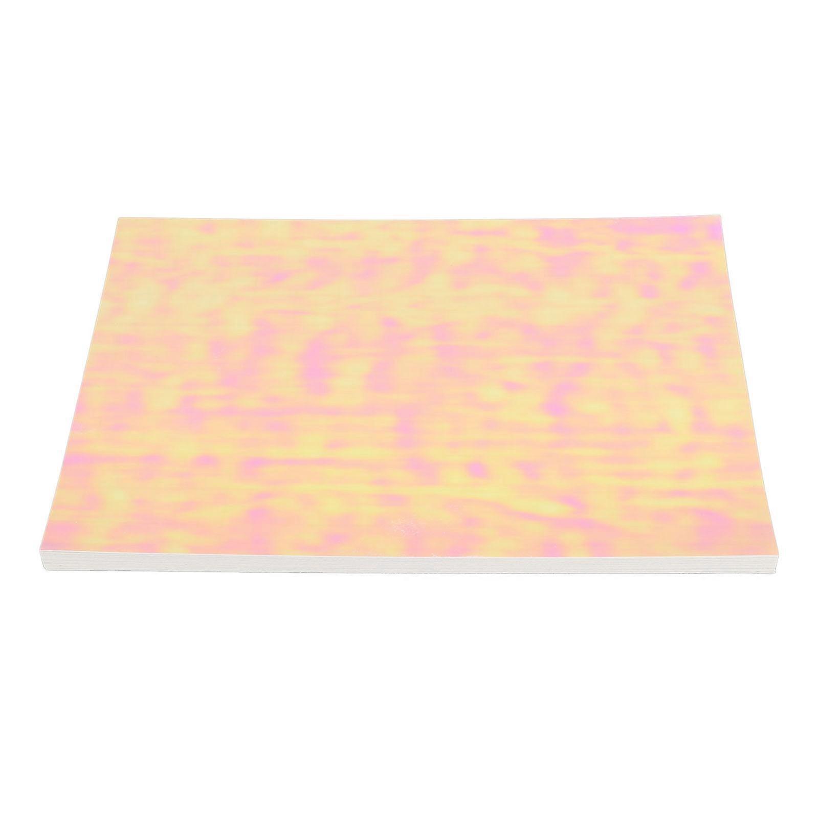 50 Pcs Holographic Cold Laminate Sheet A4 DIY Cutting BOPP Material 30x21.4cm Clear Decorative Holographic Sheets for Badge Rainbow Film