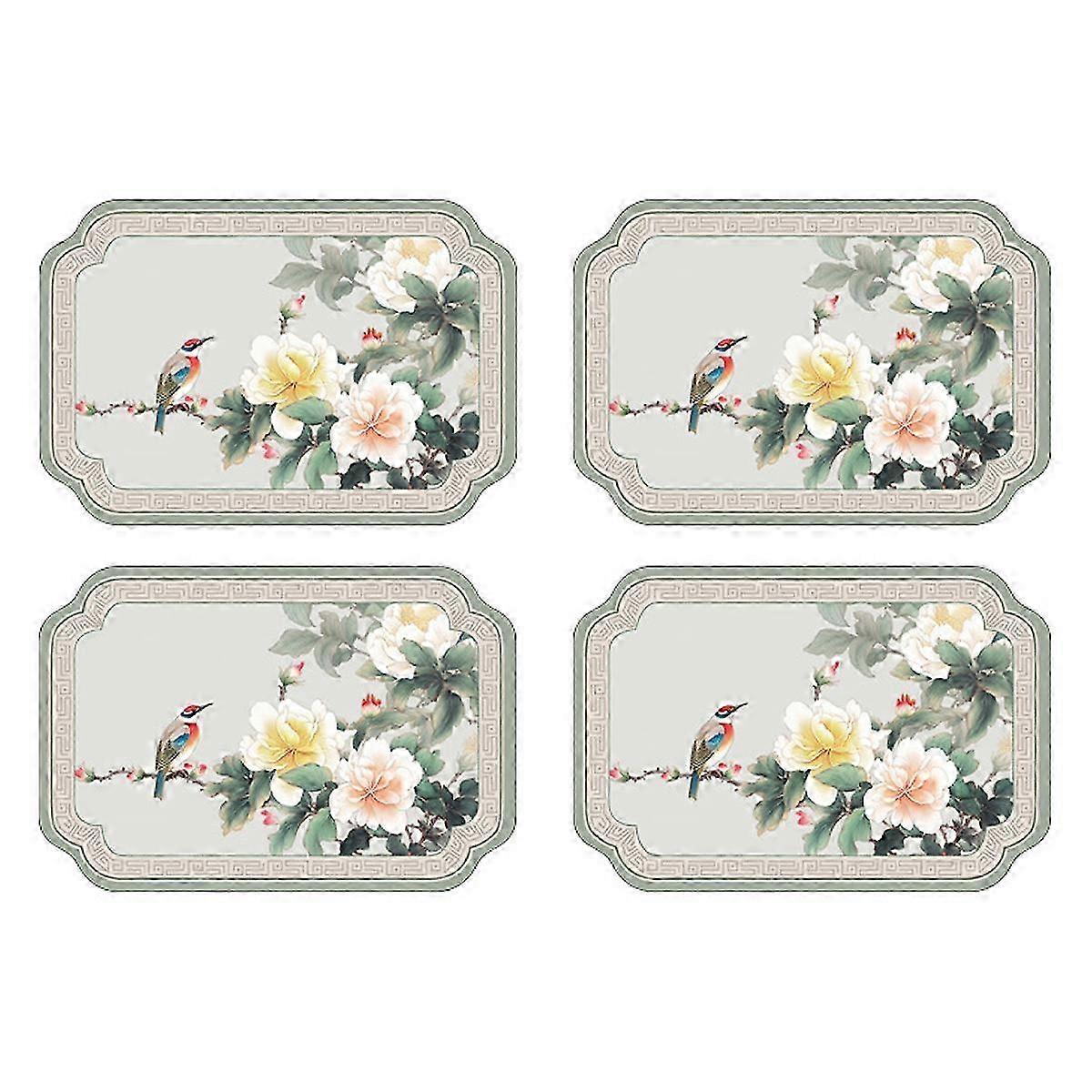 4 قطع غير قابلة للانزلاق مقاومة للماء وقابلة للغسل للمطبخ لتناول الطعام PVC الجدول الحصير من الجلد الصناعي 40 * 30 سم