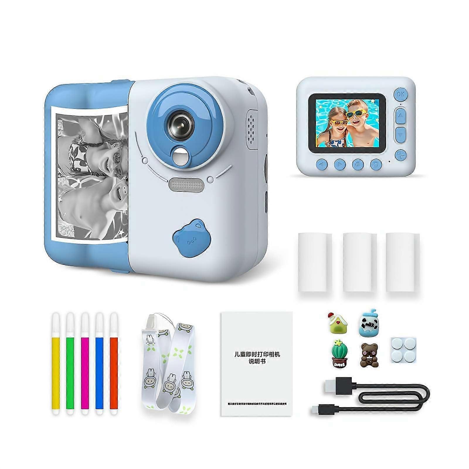 Snapalette Kids Instant Print Camera - 1080P HD Digital Video Camera with Selfie Mode, 10x, Instant Photo Printing