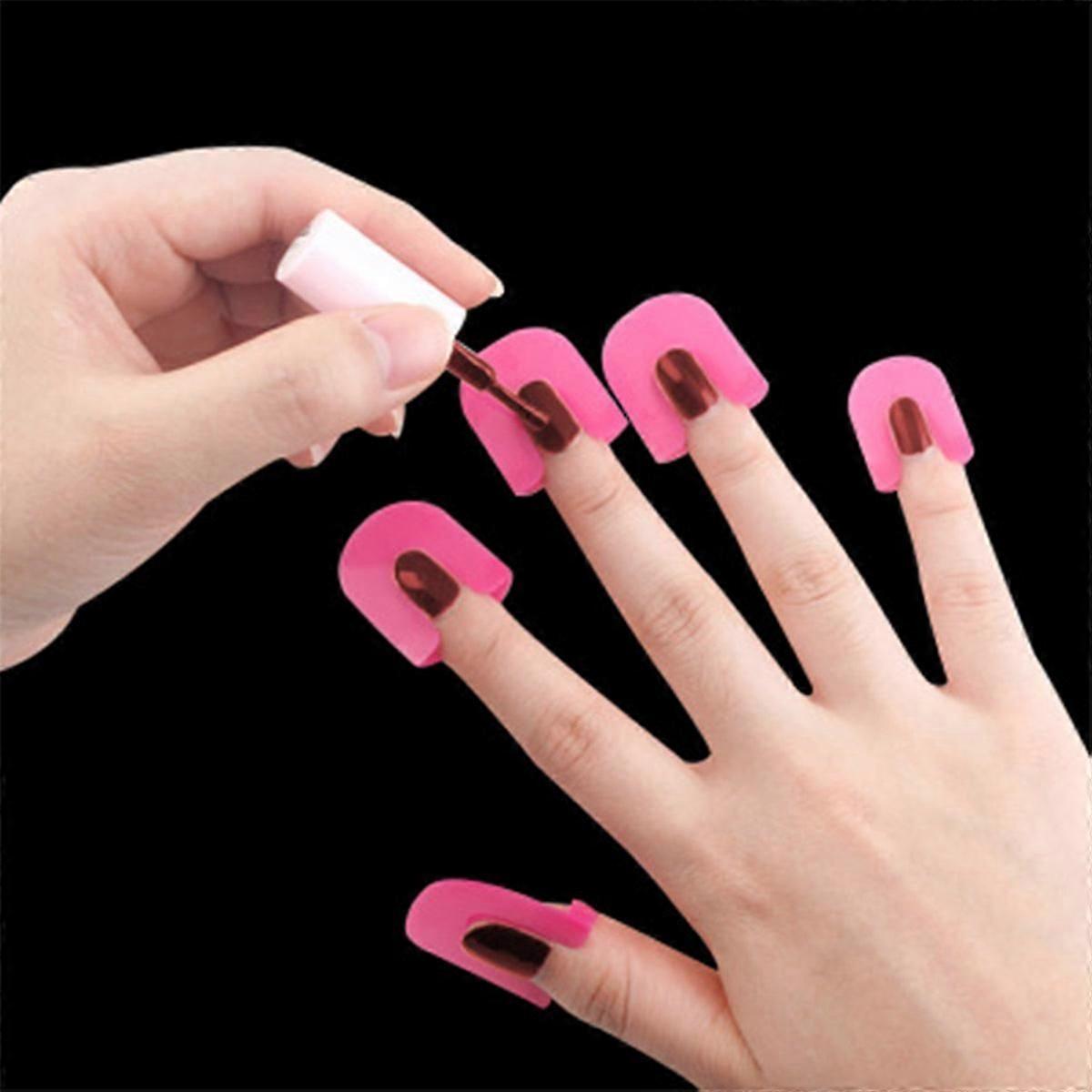 Nagellak Stencil Plastic Nagellak Bescherming Vingernagels Stencils Nagelbescherming Schilden 26 Stuks In 10 Maten