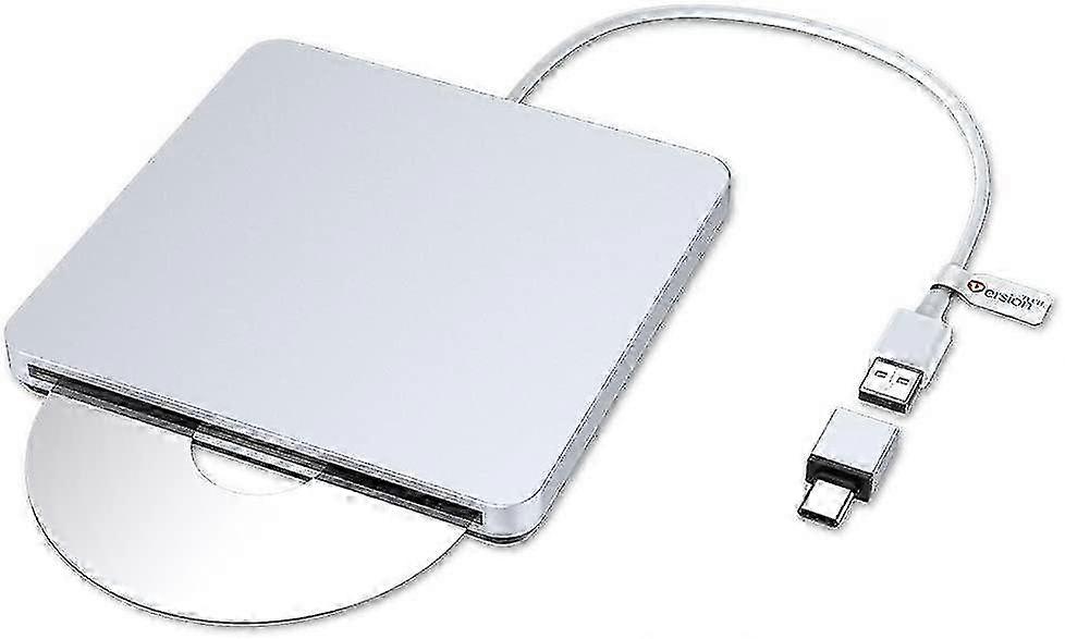 2025 Suitable External Dvd Cd Drive, Usb Type C Portable External Ultra Slim Superdrive Burner Optical Drive Cd Rw Dvd Rw Di