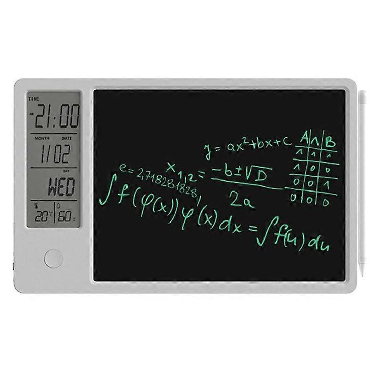 10-Inch LCD Writing Tablet Doodle Board Electronic Desktop Calendar Clock Reminder Office Memo Board with Week / Date / Year / Hum