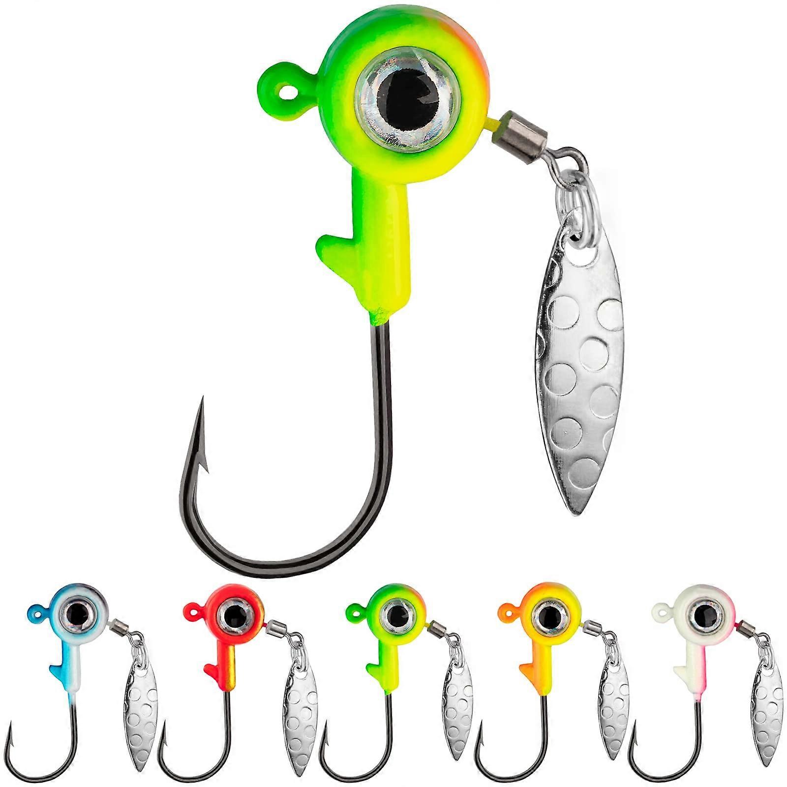 20Pcs Crappie Jigs Fishing Hooks with Jig Heads for Freshwater, 1/14oz, 1/8oz, 1/6oz, 1/4oz Sizes