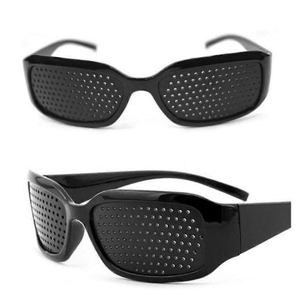 5/1 Pcs Melhorar Óculos Pinhole Com Furos Preto Cuidados Com A Visão Pinhole Exercício De Olhos Óculos De Visão Melhorar Óculos De Plástico