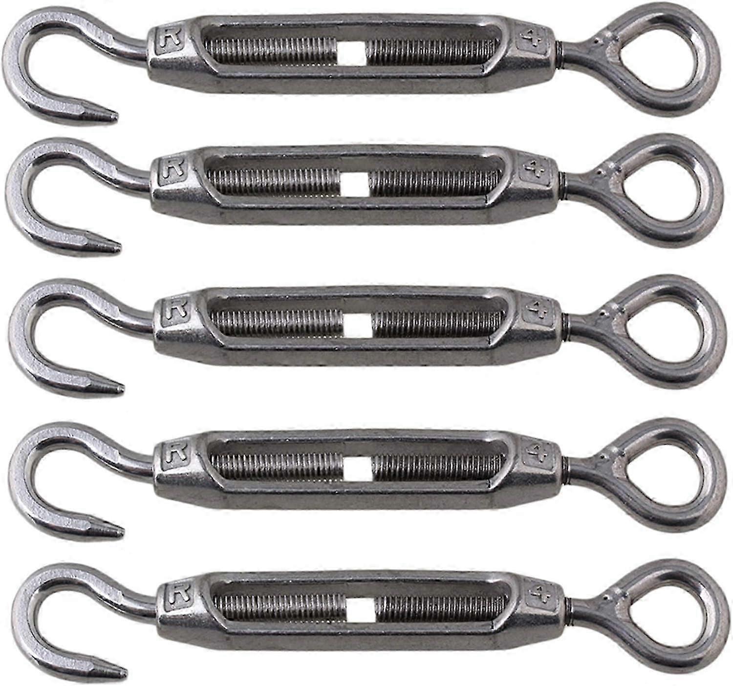 Tizzy M4 5 Pack 304 خطاف من الفولاذ المقاوم للصدأ ومشبك مشبك للعين