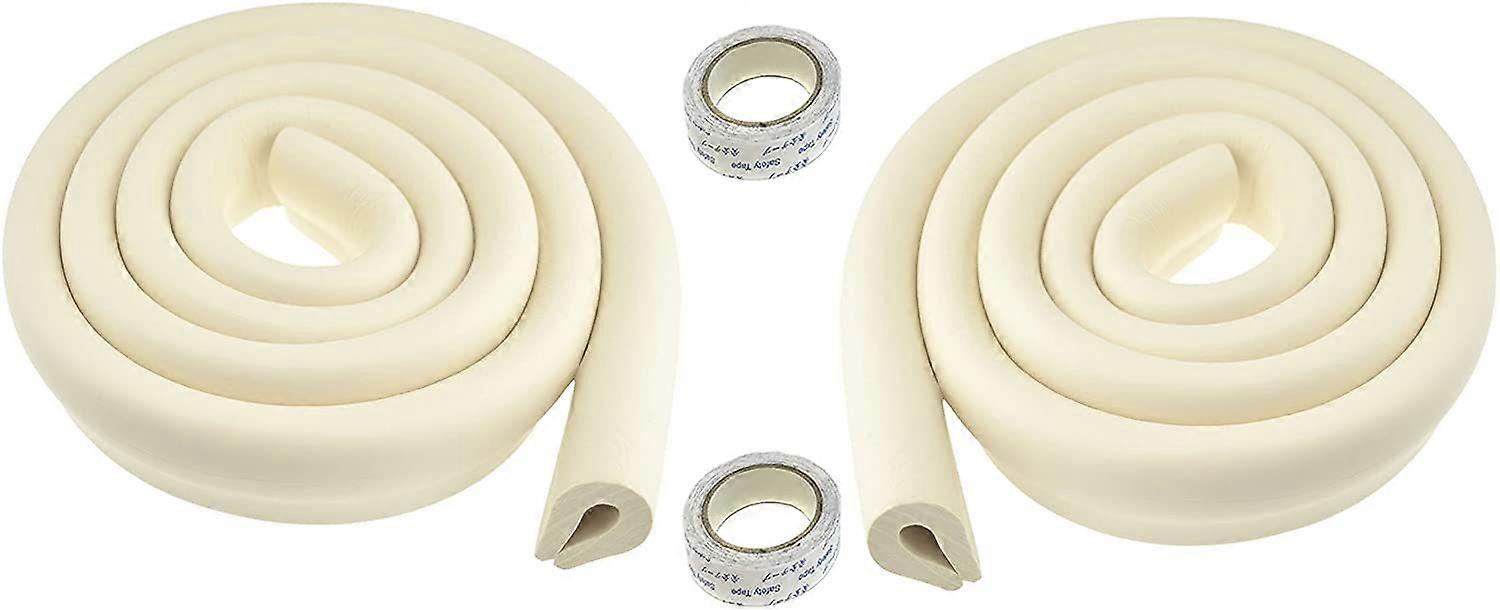 4 Meter (2x2M) Thick Edge Protector, U Shaped Glass Coffee Table Anti-Collision Strip, Beige