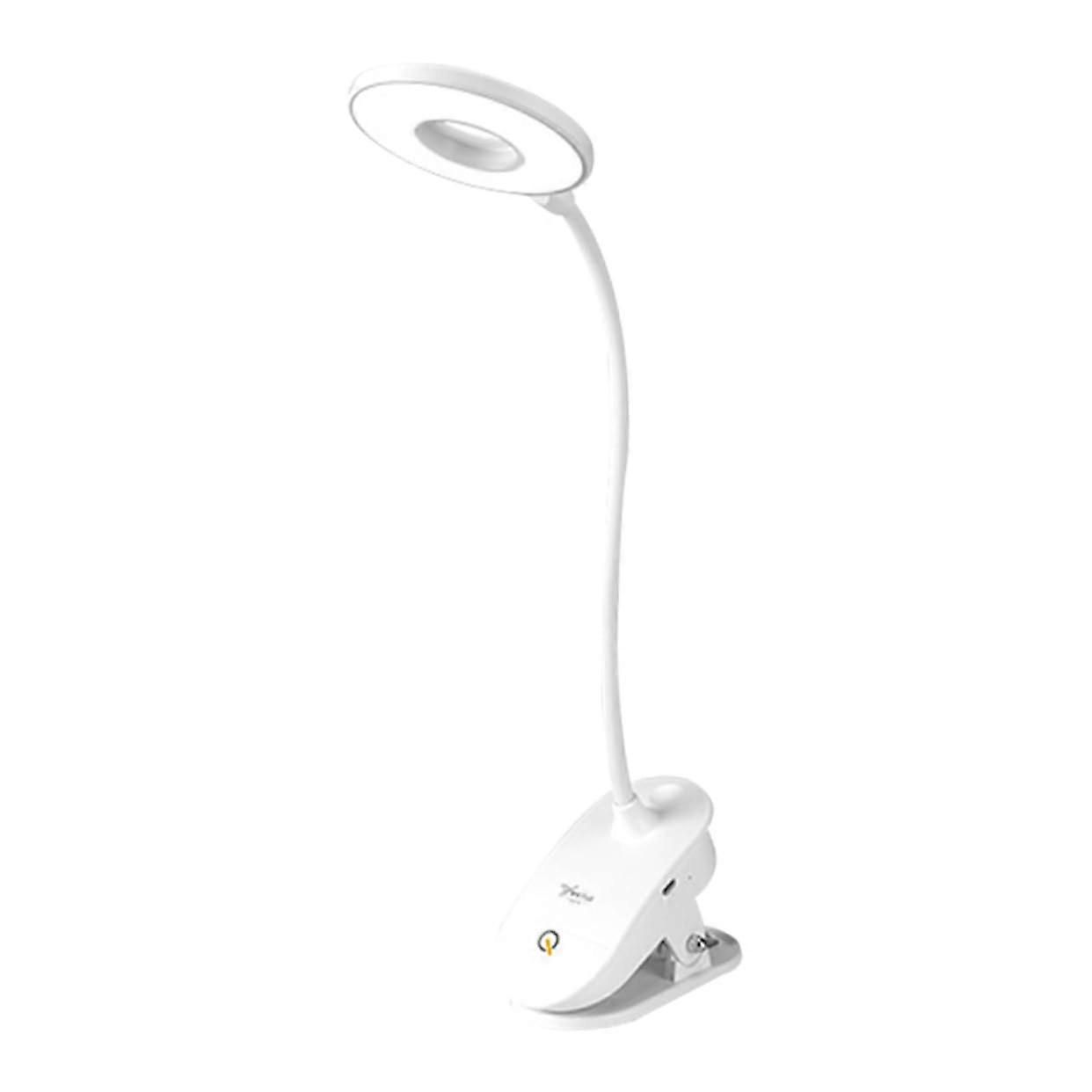 Adjustable Brightness LED Clip Lamp Rechargeable Eye Protection for Students Reading, Portable Table Light with USB Charge