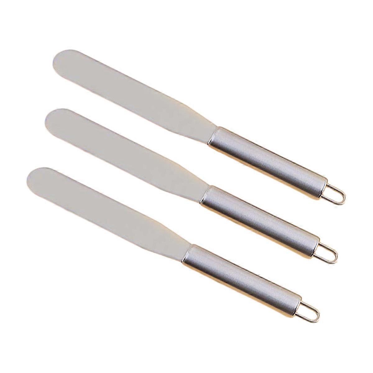 Straight cake frosting scraper Stainless steel cake decoration frosting scraper with wooden handle for easy grip