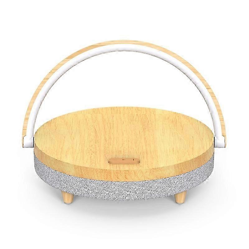 Nordic wood pattern Multifunction Bluetooth-compatible Speaker Bedside Lamp Wireless Charging Dock