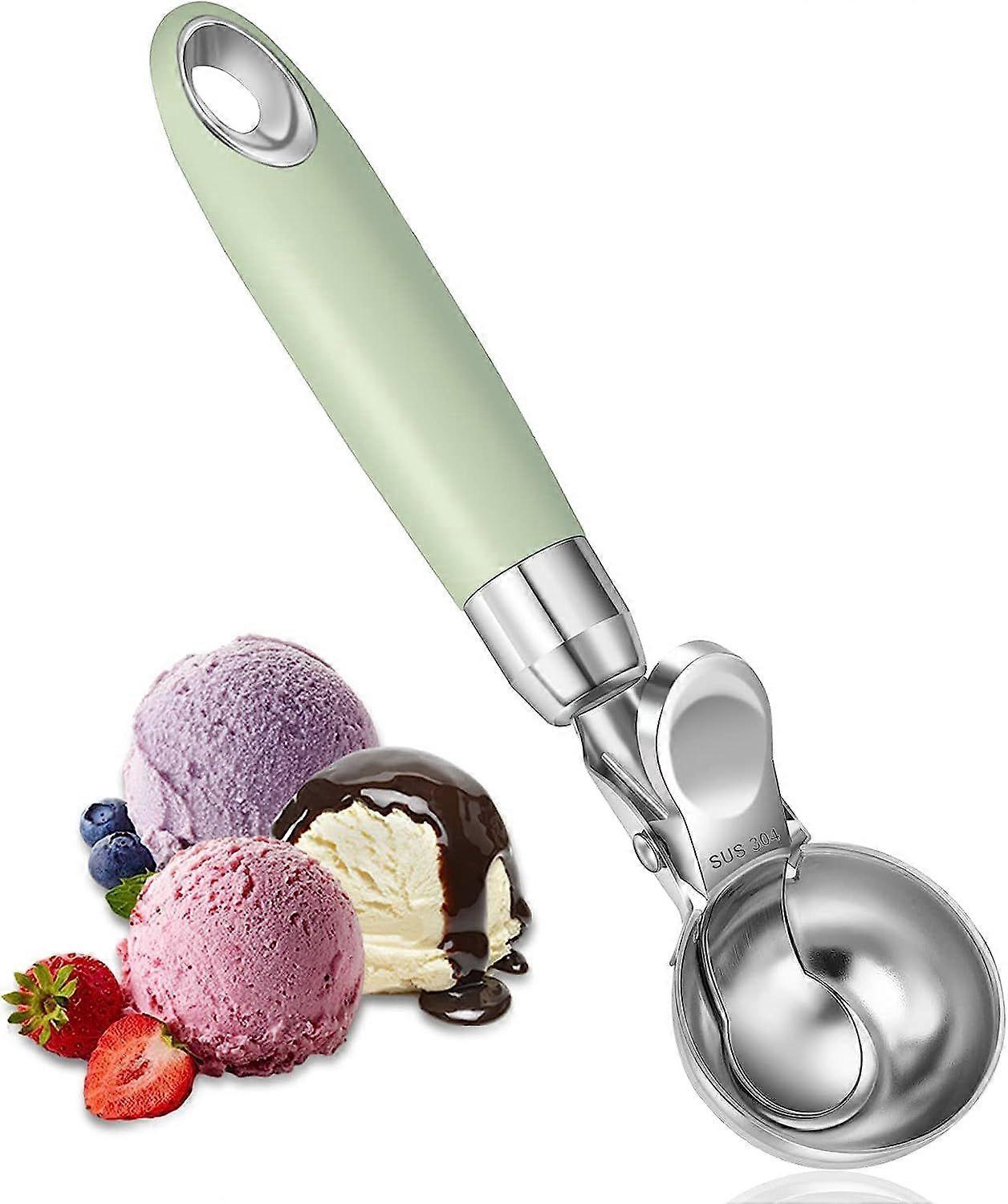 Ice Cream Scoop With Ejector,Stainless Steel Ice Cream Scoop,Ergonomic Handle Ice Cream Scoop For Ice Cream Scoops, Rice, Melon Balls, Cookie Dough 20