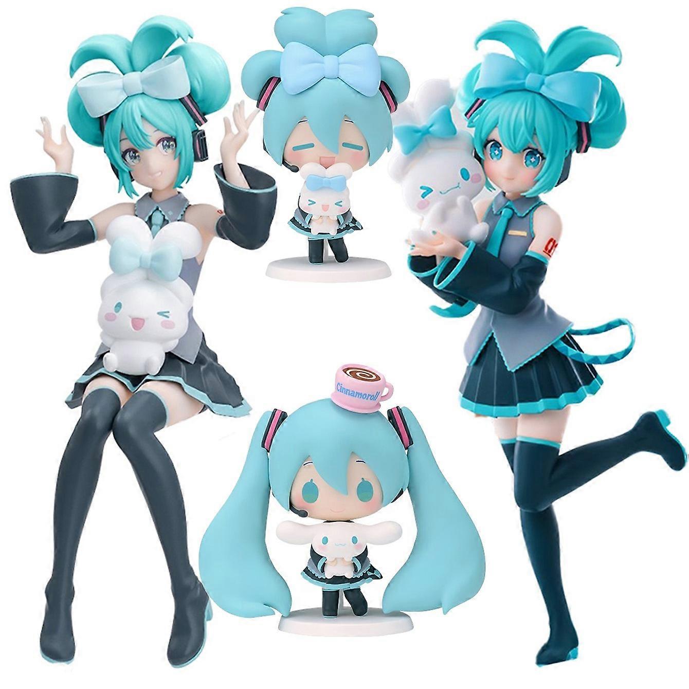 1db 20 cm/7,87 hüvelykes Hatsune Miku X Cinnamoroll anime figura Kawaii Miku akciófigura PVC felnőtt gyűjtés