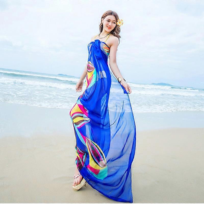 Women Wrap Scarf Colorful Sun-proof Rectangle Thin Texture Lady Shawl 