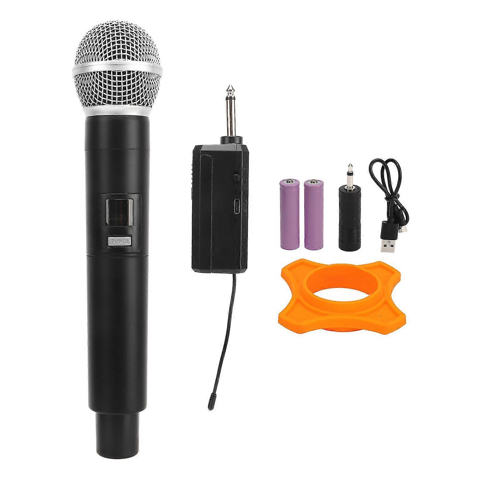 Wireless Microphone Metal Dynamic Handheld Cardioid Condenser Mic for Karaoke Live Streaming