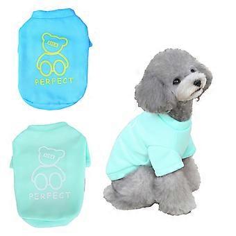 2Pack Pet Cat Sweaters for Cats - Pullover Kitten Sports Fan Pet T-Shirts with Sleeves(Blue+Green)