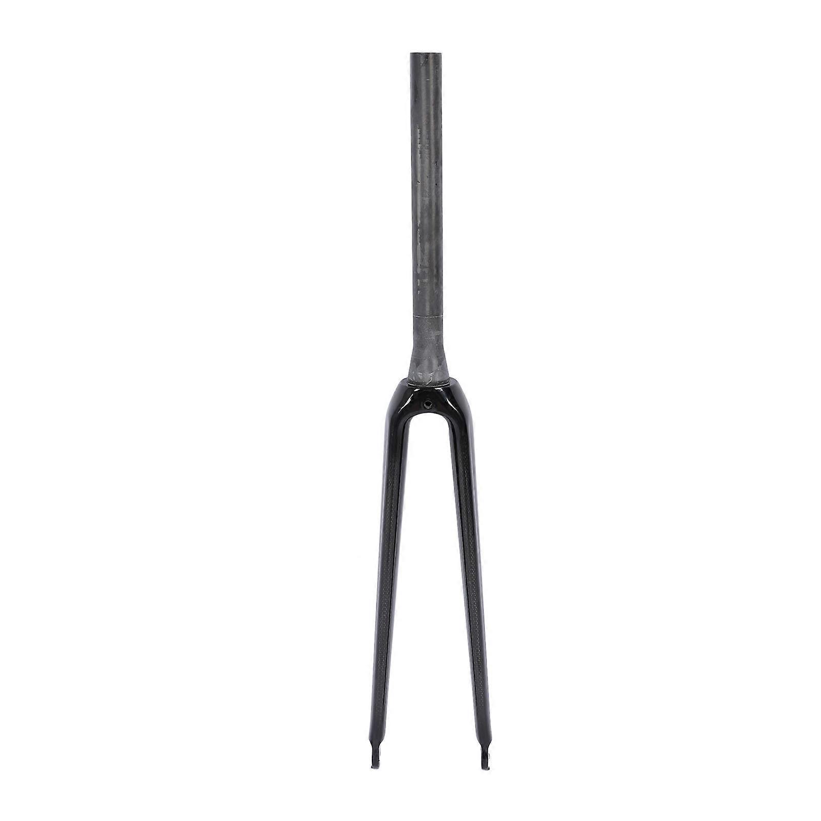 700C Carbon Fiber Bicycle Front Fork Tapered Tube Quick Release Rim Brake Extended Rigid Fork for Road Bikes 3K Glossy Texture