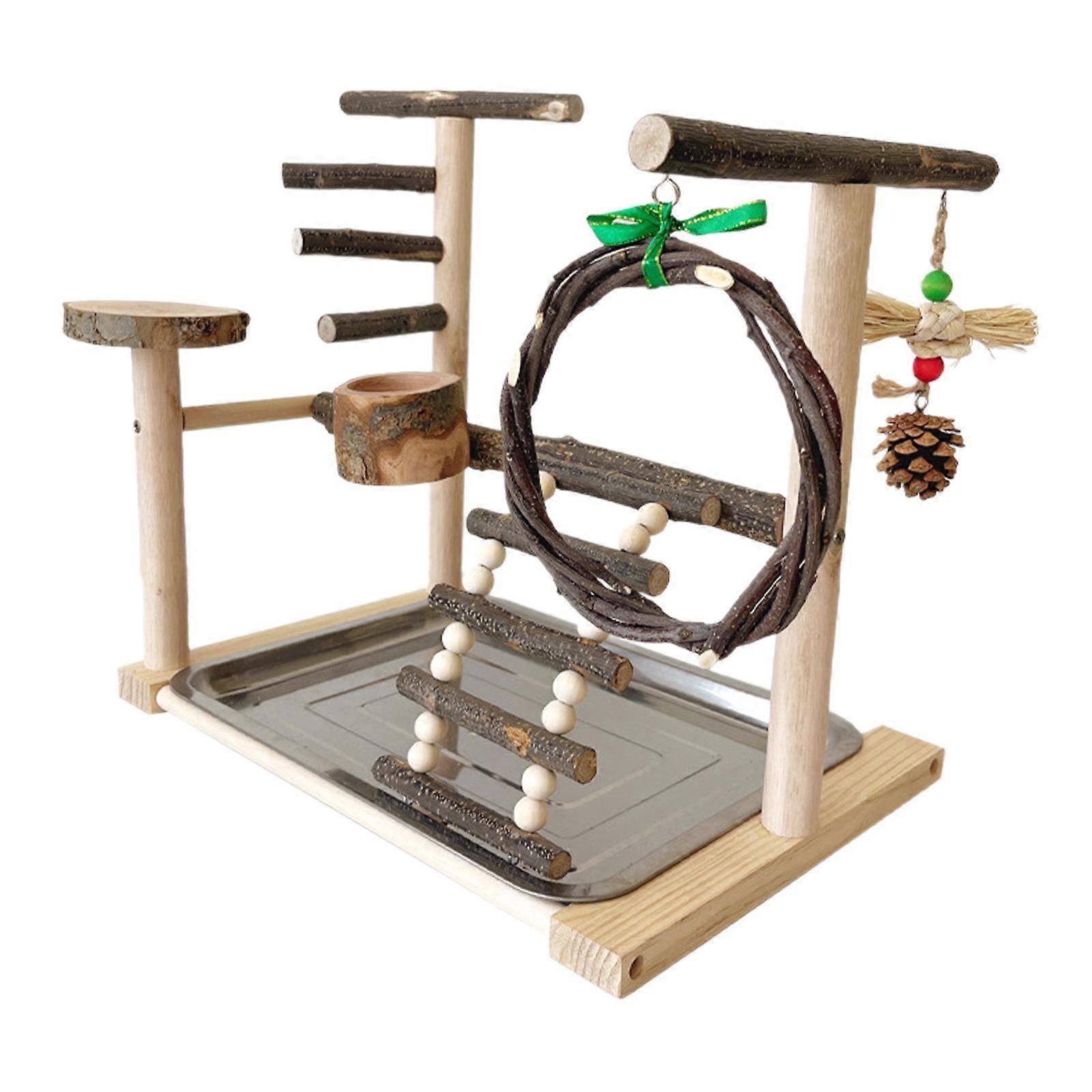 Ahşap Levrek Tırmanma Kuş Tünekleri Çok Amaçlı Sağlam Pet Malzemeleri Kuş Standı