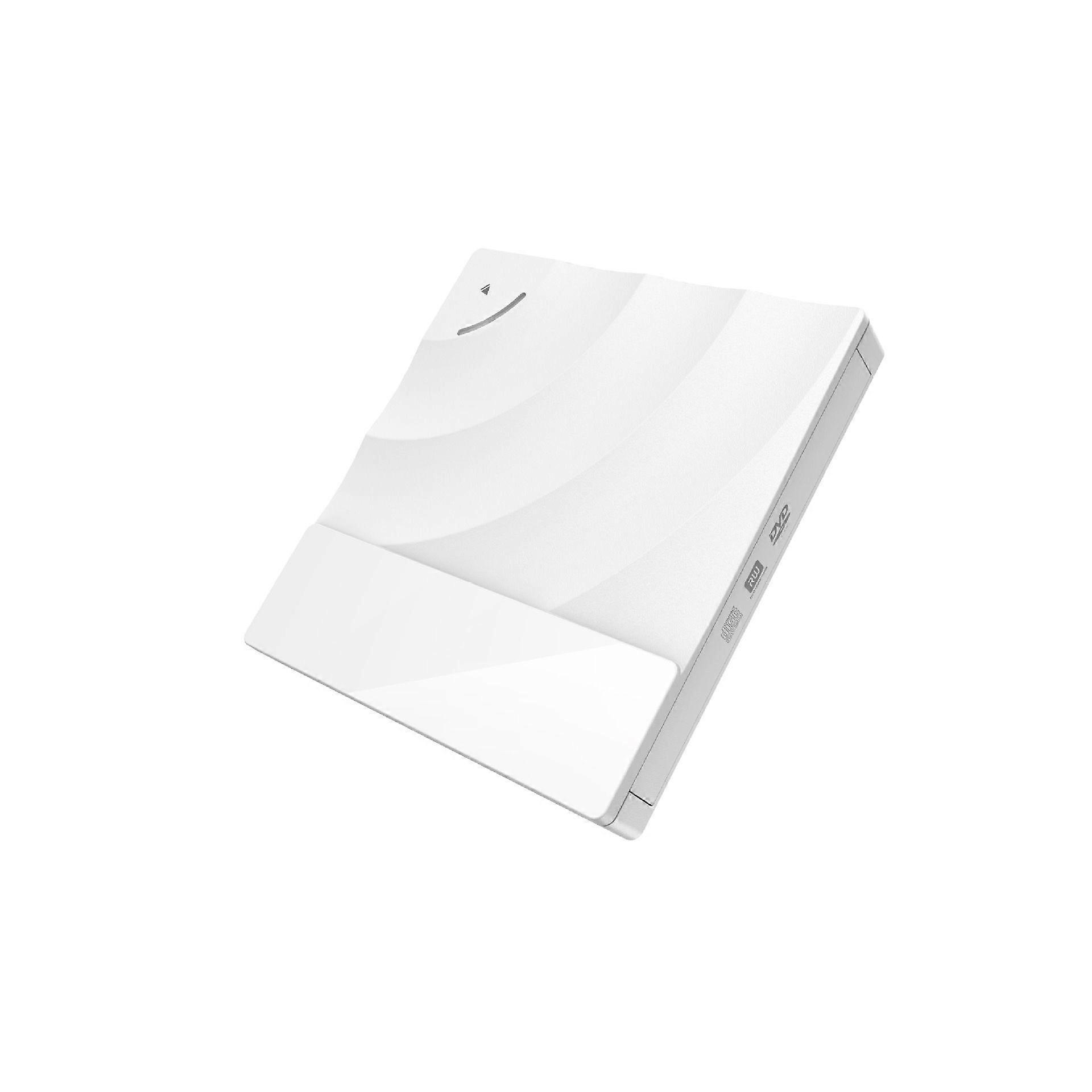 محرك أقراص ضوئية خارجي مشغل أقراص DVD محمول ، قارئ أقراص رفيع USB 3.0 CD DVD-RW عالي السرعة (أبيض)