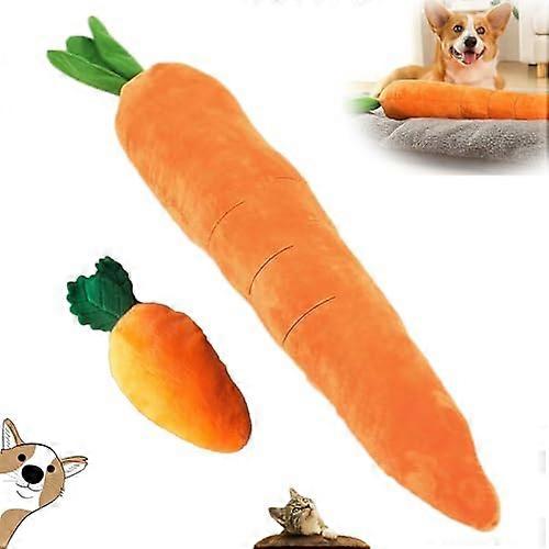 The Mellow Dog Calming Carrot Plush Toy With Soft Squeaker, Multi-Squeaks For Indoor Small Medium Large Dogs Cats (Mix)