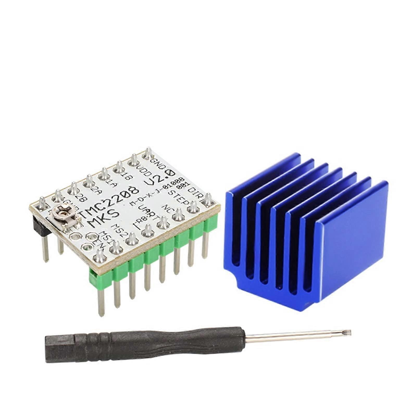 Stepper Motor Driver TMC2208 V2.0 Module Heat Sink 2.0A UART Ultra Silent Compatible for 3D Printer Mainboard