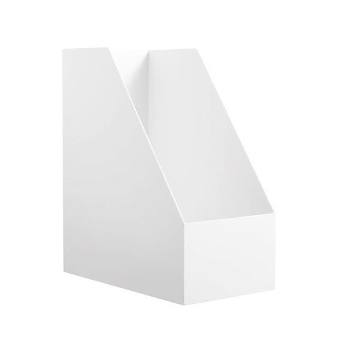 White Vertical Stackable Desk Book Organizer Storage Box