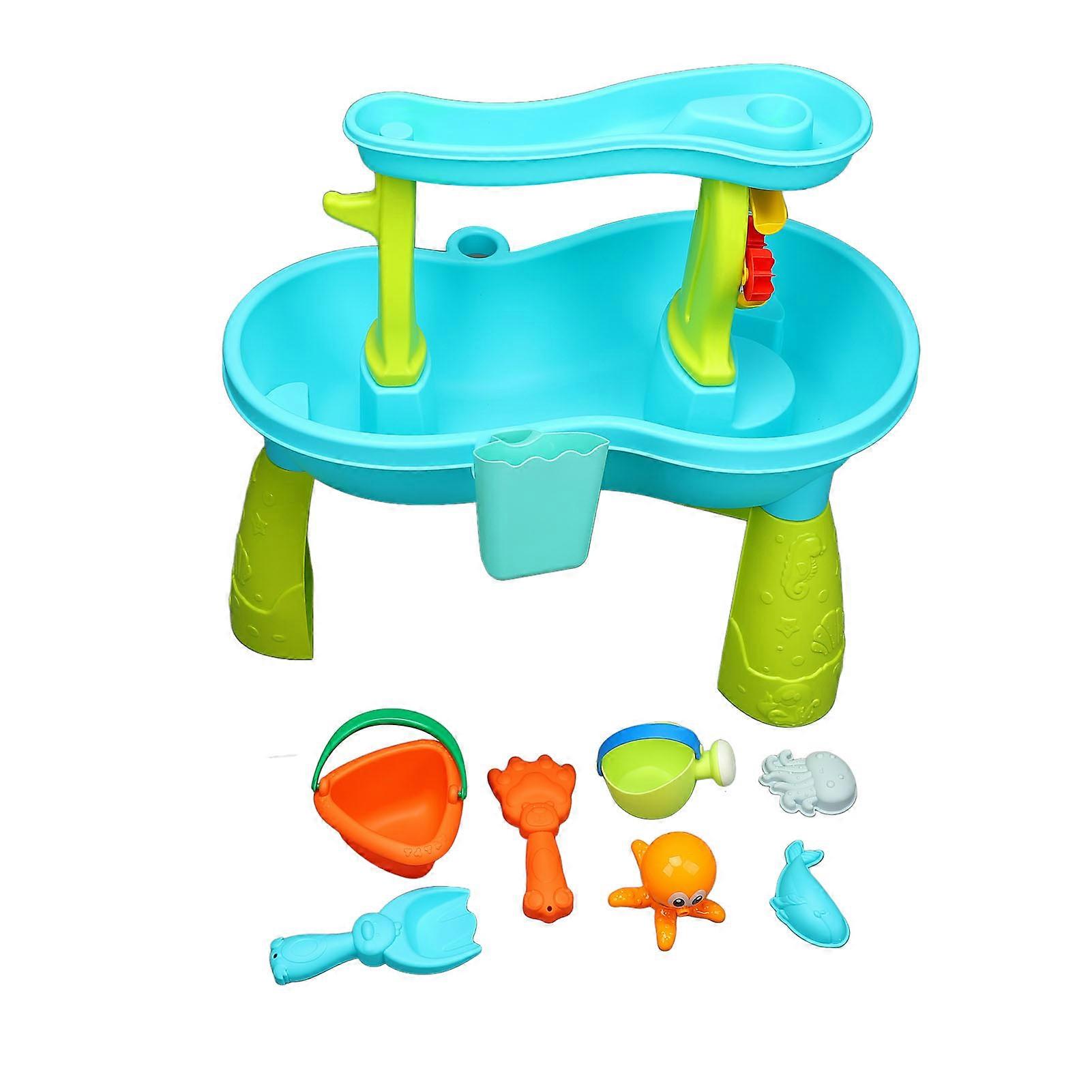 Splash Sand Table Toy 2 Tier Rain Shower Water Table for Toddlers Outdoor Beach Backyard Activity