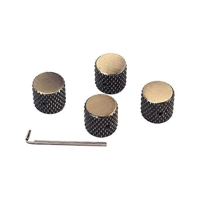 Set of 4Pcs Guitar Knobs Bronze-coloured Volume Tone Control Knobs with Wrench