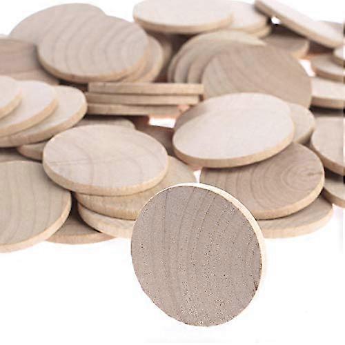 Unfinished Wood Round Disc Cutouts 1-1/2 Inch Diameter - 100 Blank Wooden Nickel Circles for Crafts and DIY Projects