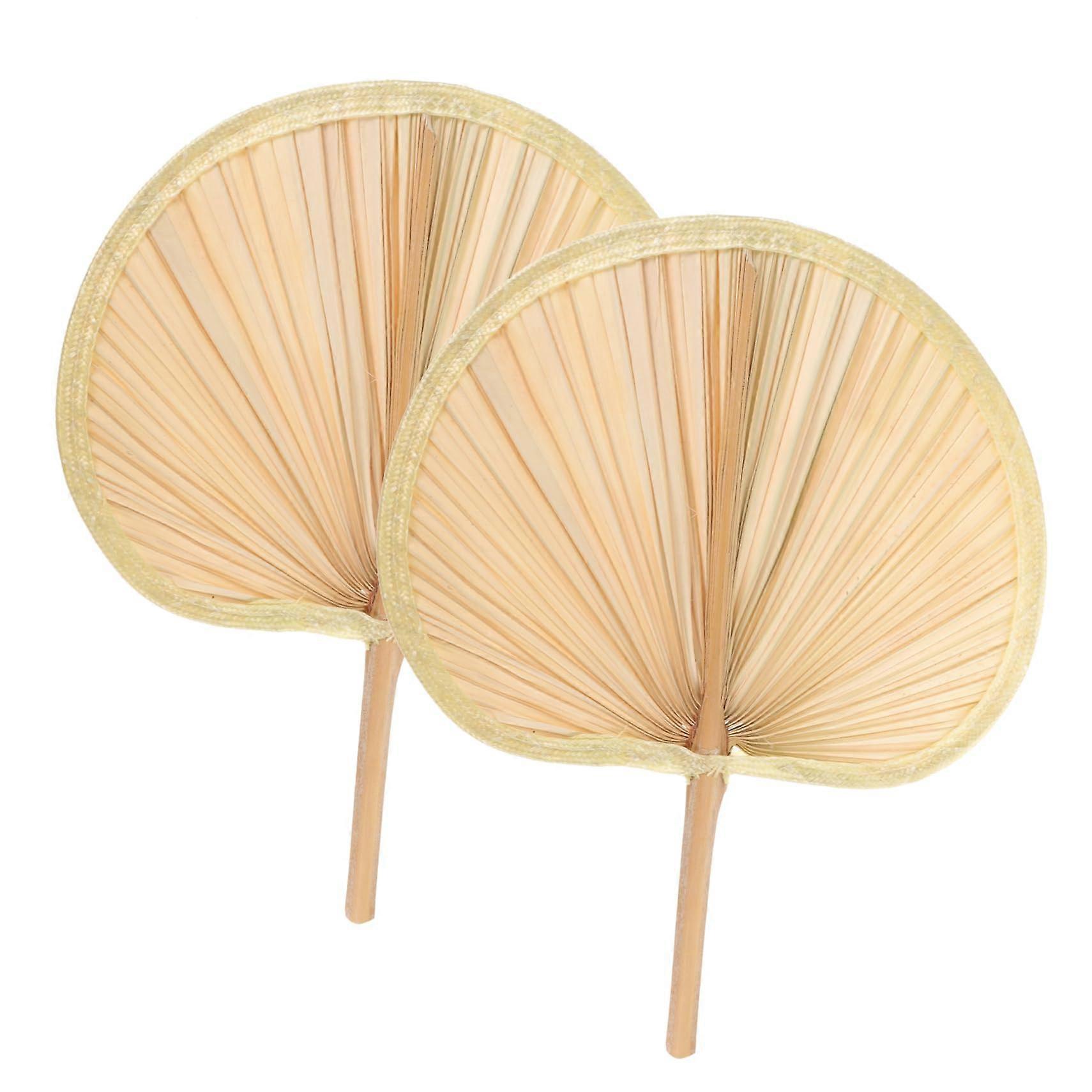 2sets Handmade Decorative Fans Leaf Shaped Fan Natural Banana Leaves Retro for Home 2pcs2