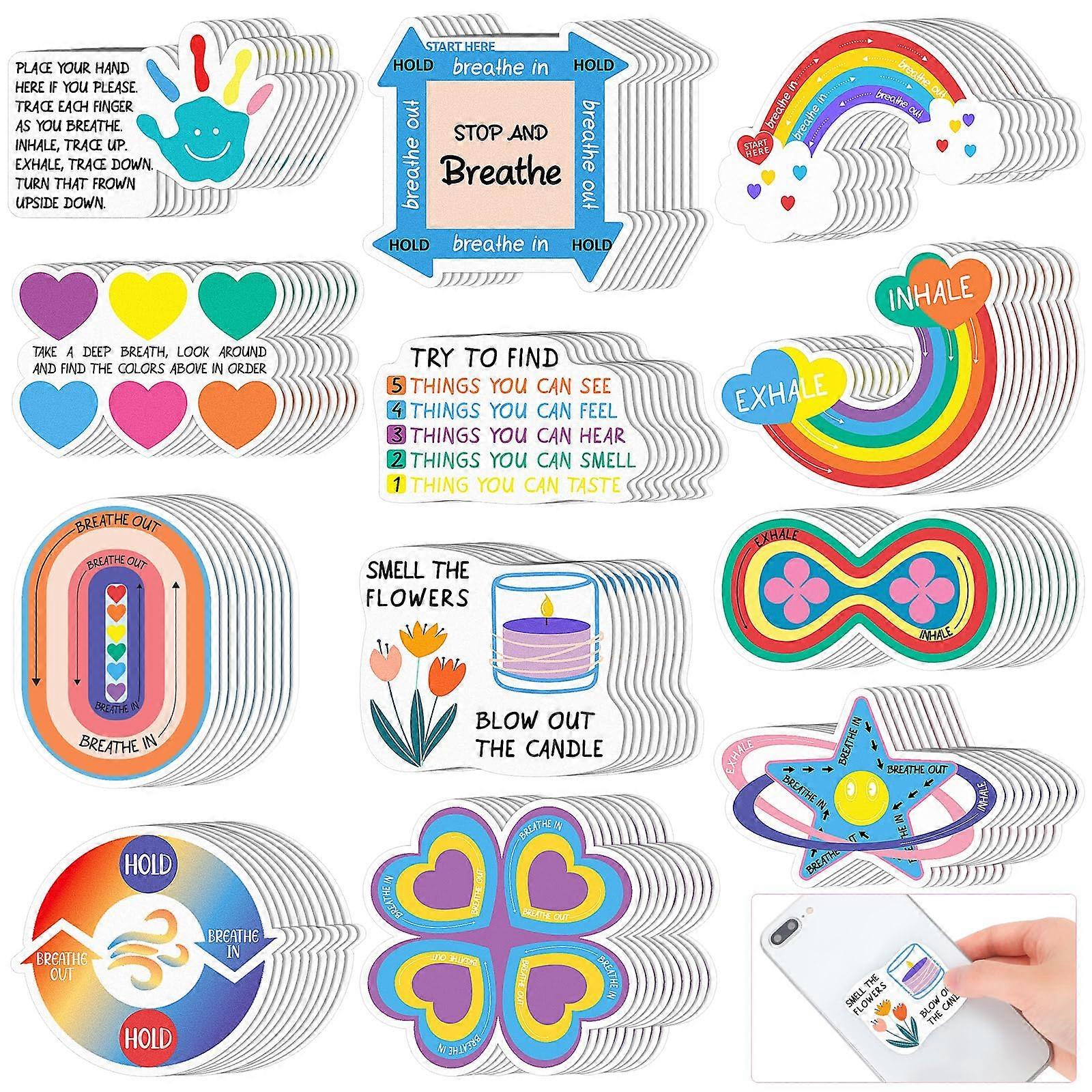 120 Pcs Anxiety Sensory Stickers Textured Strips Tactile Fidget Tool for Classroom Desk Adults Teens(Cute Color)