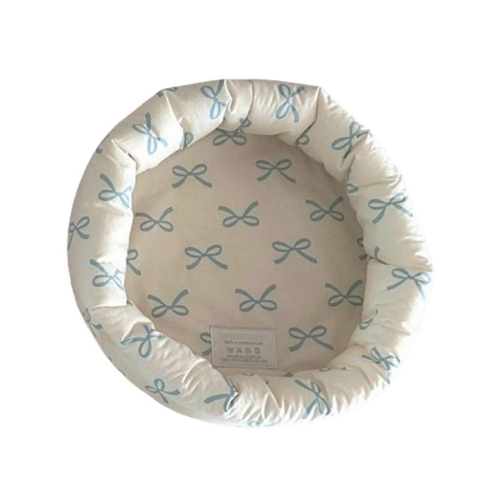 Portable Round Storage Container Multipurpose Round Organizers Basket with Bowknot Print for Office and Bedroom Use
