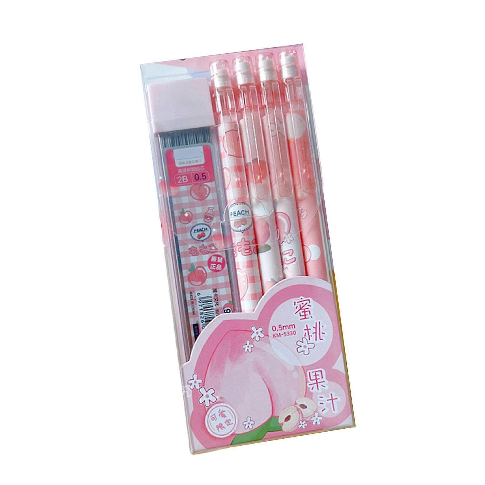 4Pcs Automatic Pencil with 0.5MM Lead Refills, Mechanical Pencil Drawing Pencil with Small Eraser for Drawing Drafting