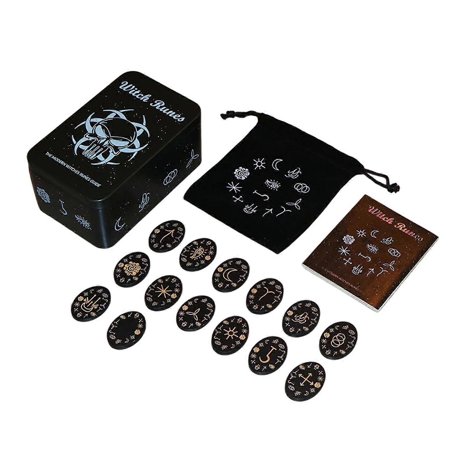 14Pcs Rune Cards Wood Witch Rune Various Layouts Clear Symbol Unique Symbol with Different Layouts Rune Meaning