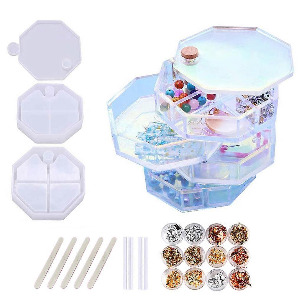 Storage Box Shape Resin-Molds Silicone-Molds for Epoxy Resin Casting DIY Mold for Storage Box Shaped Toy Making