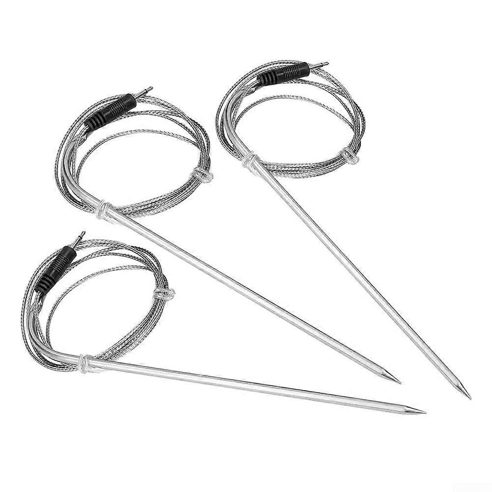 3 Piece Replacement Grill Thermometer Probe Grill Thermometer Replacement Probe Sensor Probe Length 130cm