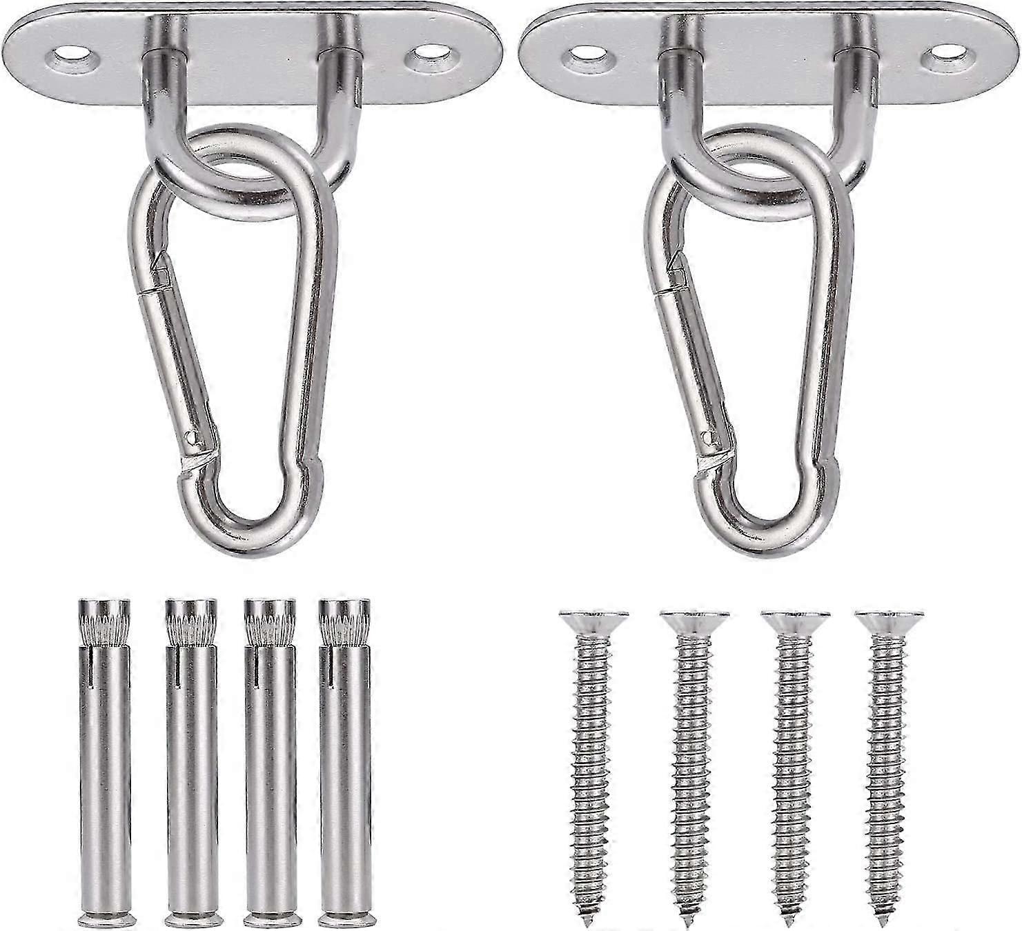 2 pezzi Gancio a soffitto, gancio a soffitto per impieghi gravosi con acciaio inossidabile SUS304 per set di legno concreto Amaca da yoga Sedia sospesa Sacco da boxe da yoga, carico C