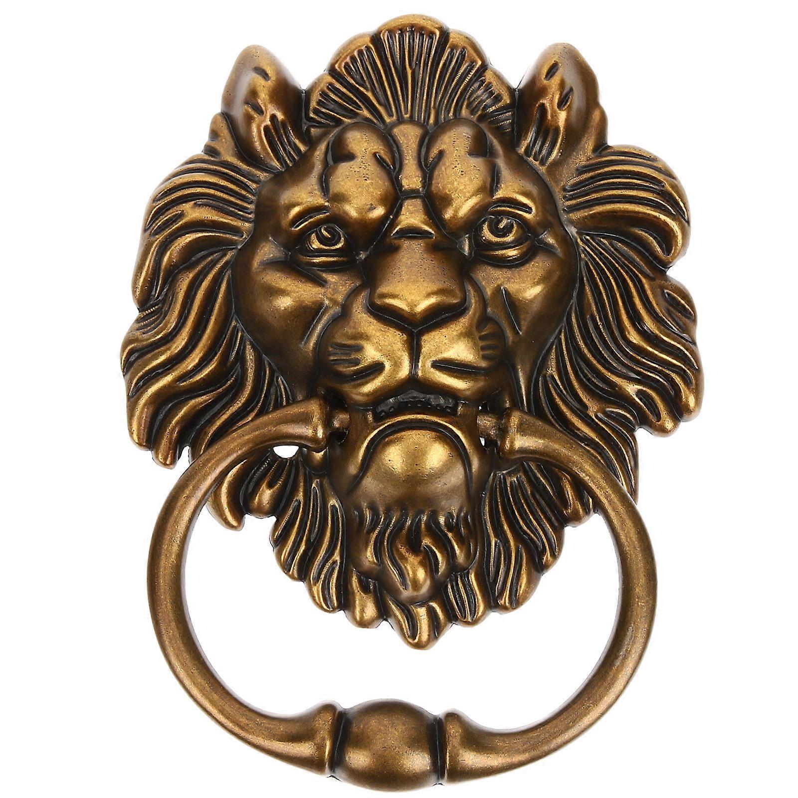 Vintage Lion Head Cabinet Door Handle Zinc Alloy Decorative Pull for Wardrobe Cupboard Drawer Easy Install Antique Style Knob Replacement Comfortable