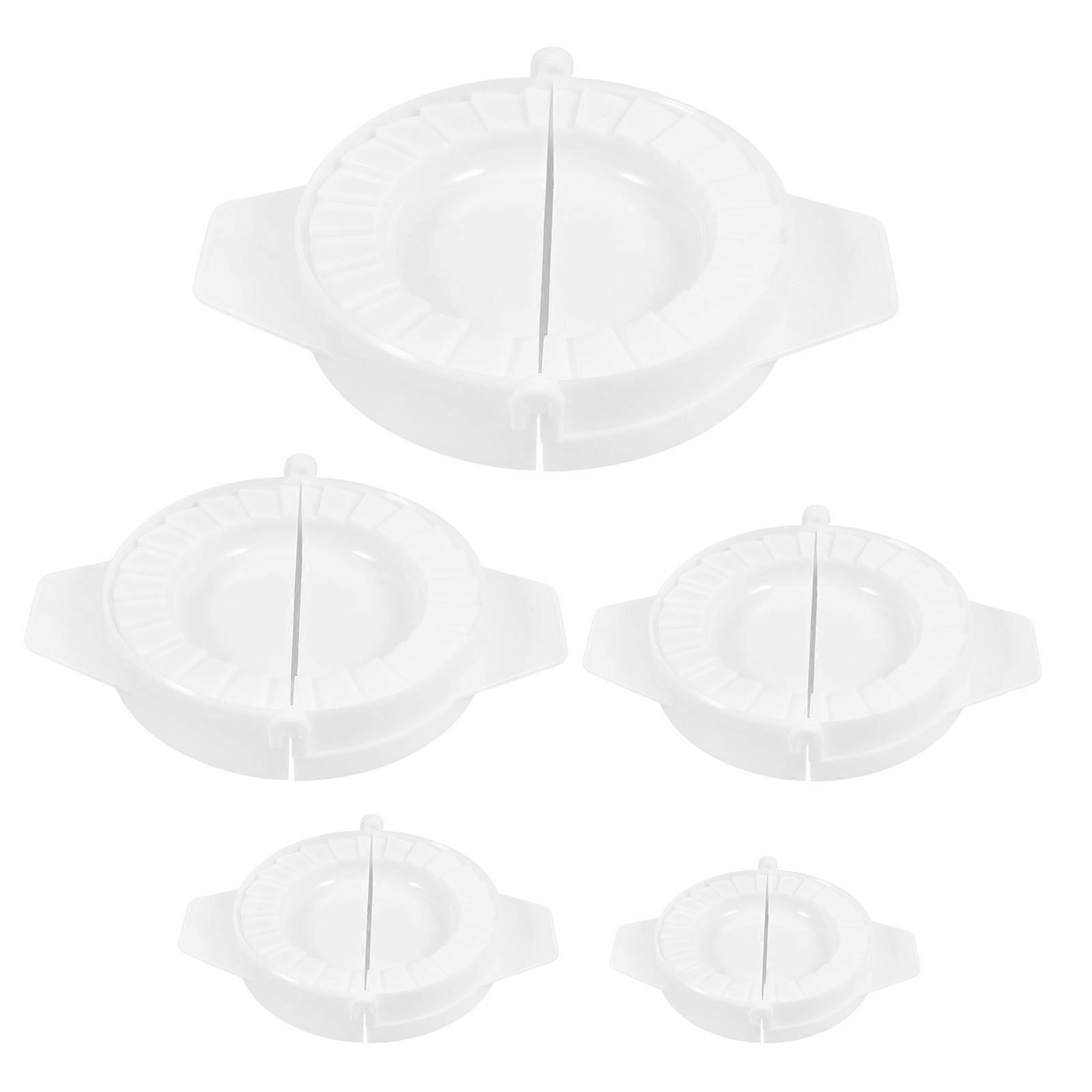 5pcs Manual Dumpling Maker Set Plastic Dough Press Molds for Wontons, Ravioli & Dumplings Easy to Use, Washable Kitchen Tool for Effortless