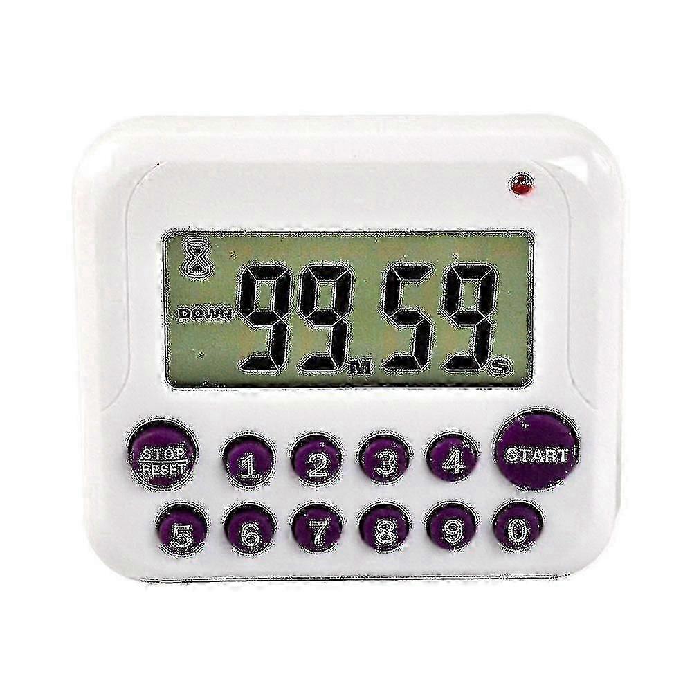 White Digital Kitchen Timer Magnetic Countdown Cooking Timer Clock with Loud Alarm and Large Display